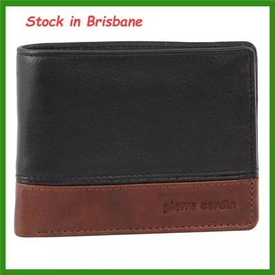 Pierre Cardin Men’s Leather Tri-Fold Wallet PC3454 - Black/Cognac - RFID w Box - Image 1 of 4