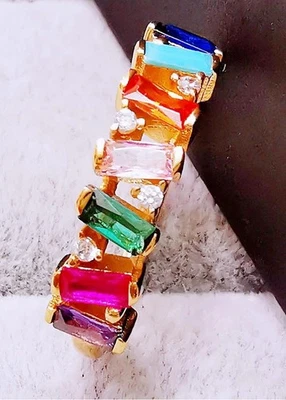 Thomas Sabo TR2346-488-7 bague pierres multicolores taille 58 - Photo 1/4