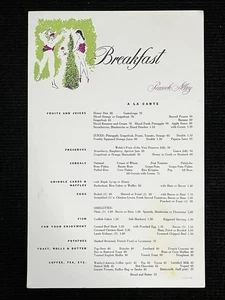Peacock Alley Vtg Breakfast Menu Waldorf-Astoria Hotel MCM To See & Be Seen - Picture 1 of 3