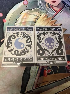 MTG Secret Lair Bonus Cards Foil Swamp 0890 and Foil Island 0889 FREE SHIPPING - Picture 1 of 3