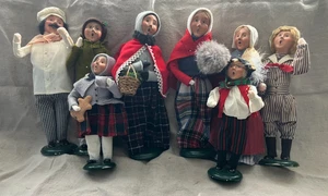 Lot 8 Vtg BYERS CHOICE The Carolers Figures - Mixed 9 & 13"  READ!! - Picture 1 of 16