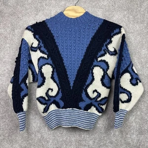 Ronglu Special Wool Knitwear Chunky Blue Sweater No Size Tag - Bild 1 von 7