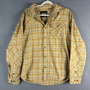 Howler Bros Mens Large Harkers Plaid Flannel Metal Button Up Yellow Gorpcore - Picture 1 of 8