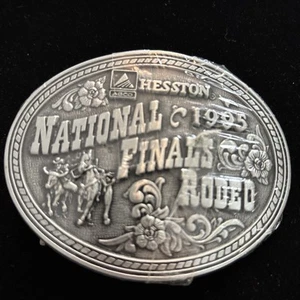 Fibbia cintura vintage Hesston National Finals Rodeo rara 1995 NFR AGCO Cowboy - Foto 1 di 8
