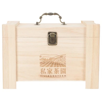  Cofanetto The Piccola Cassapanca in Legno Contenitore Per Tè Foglie Sfuse - Immagine 1 di 4