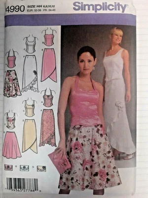 Simplicity 4990 Halter Top Skirt Sewing Pattern Ladies 6 8 10 12 Evening Event - Image 1 of 4
