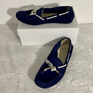Cole Haan Grant Navy Blue Suede Driving Moccasin Loafers Women’s Size 7.5B - Picture 1 of 9