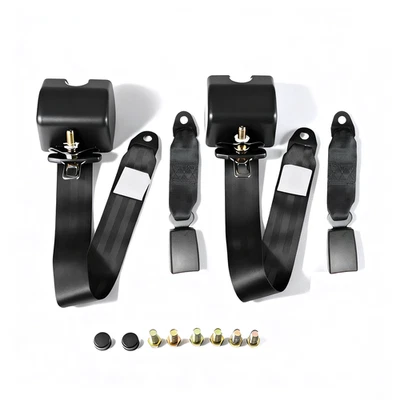 2X For Chevrolet Silverado 2500 HD 3 Point Safety Black Seat Belt Strap Car - Image 1 of 4