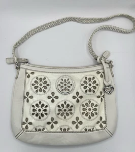 Bolso de Hombro/Bolso Bandolera Brighton Masterpiece Cuero Floral Recortado Crema - Imagen 1 de 19