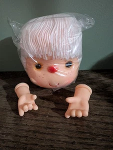Vintage Doll Making 6" Head & Hands w/ White Hair - Picture 1 of 4