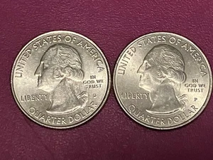 2020 UNC P & D American Samoa National Park Samoan Fruit Bat Quarter set di 2 monete - Foto 1 di 2