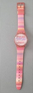 SWATCH Watch ORIGINAL GP 140 ASTILBE PINK & PURPLE RAINBOW. Rare! New Battery! - Picture 1 of 13
