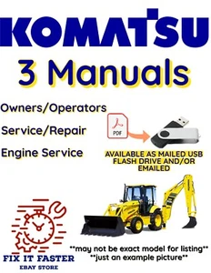 RETROEXCAVADORA KOMATSU WB150AWS-2 OPERADORES SERVICIO MOTOR MANUAL REPARACIÓN PDF USB - Imagen 1 de 4