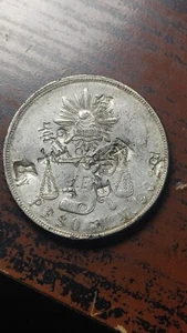 1872 Mo M Mexico Silver Un Peso Chopmarked High Grade Several Chinese S492 - Picture 1 of 2