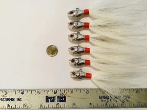BUCKTAIL JIGS, PURE TIN, LEAD FREE 1/2 Oz., 6 - Picture 1 of 2
