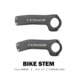 Full Carbon + Aluminum Cap Road Mountain Bike Handlebar Stem Angle -6/-17 Degree - Picture 1 of 38