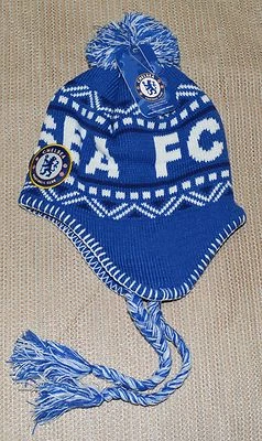 CHELSEA FC SOCCER PERUVIAN BEANIE NEW !  OFFICIAL SKULL CAP HAT WINTER  - Image 1 of 4
