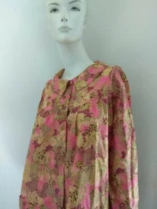 Vintage 70er Jahre psychedelisch rosa Gold Frühlingsmantel A Line Flare S/M - Bild 1 von 1
