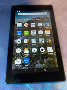 Amazon Fire 7 (7th Gen) Tablet SR043KL 8GB Blue Wifi - Working - Picture 1 of 10