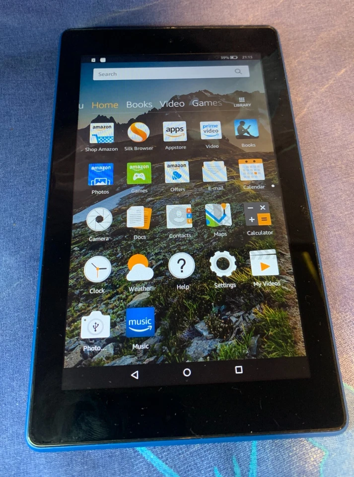Amazon Fire 7 (7th Gen) Tablet  SR043KL 8GB Blue  Wifi - Working - Image 1 of 4