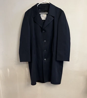 Classic London Fog Maincoats Trench Coat Mens 44 Short Navy Blue w/Red Fur Liner - Image 1 of 4