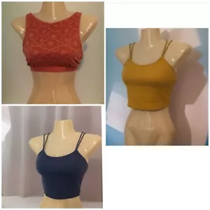 Colsie Bralette Lot 3 Bundle Size Large Ribbed & Floral Lace Adjustable Strap - Picture 1 of 18
