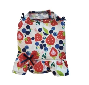 Fresas Frutas Volantes Perro Camisa Cachorro Mascota Taza de té Ropa 4xs y XXXS - Imagen 1 de 4