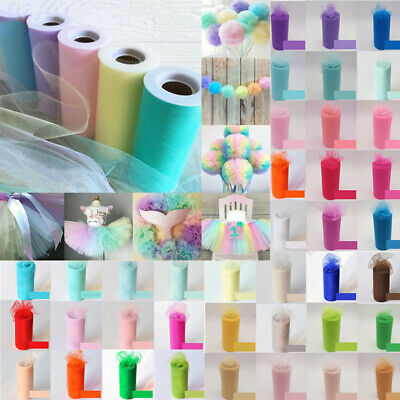6 X25 Yards Tutu Tulle Spool Bow Roll Wedding Party Favor Decoration Craft Gift • 2.41€