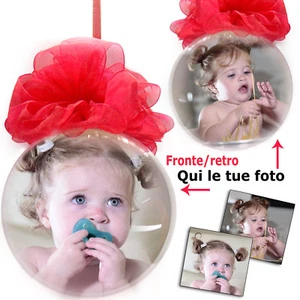 5x Palline di Natale con foto personalizzata doppia stampa IDEA REGALO - Imagen 1 de 3
