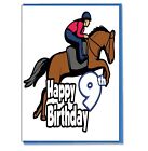 Horse Riding 9Th Birthday Card - Girls Boys Daughter Son Grandaughter  Friend