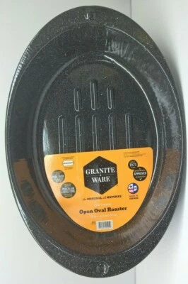 Granite Ware Open Roasting Pan 19 x 12.75 x 3.5 Made in USA 22 lb capacity - Image 1 of 4