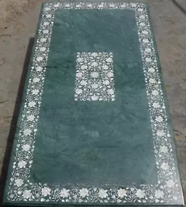 36"x72" Green Marble MOP Inlay Floral Stone Art Center Dining Table Top Home Dec - Picture 1 of 9
