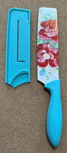 The Pioneer Woman  6” Chef Knife  With Sheath Floral Teal - Picture 1 of 2