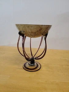 Tazón pedistool medusas de vidrio soplado - Imagen 1 de 8