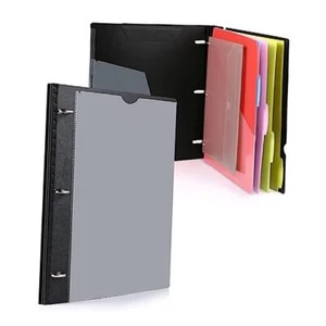 Telescoping Project Organizer, Refillable 3 Ring Binder Pocket 1PC Black - Picture 1 of 7