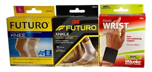Futuro Knee Support Size L/Ankle Support Size M/Mueller Wrist Support NEW - Picture 1 of 2