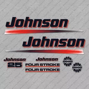 Johnson 25 HP Four Stroke Outboard Engine Decals Sticker Set reproduction 25HP - Picture 1 of 2
