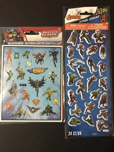 Justice League & Marvel Avengers Stickers Lot Of 2 Unique Scrapbook 84pc & 24pc - Picture 1 of 4