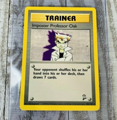 Imposter Professor Oak 102/130 Trainer Base Set 2 NON-HOLO Rare Pokemon Card - Image 1 of 3
