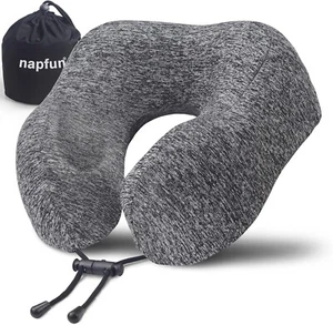 Almohada de viaje Napfun para avión Premium espuma viscoelástica almohada para el cuello vuelo sueño - Imagen 1 de 6