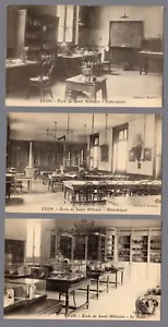 #42672 Lyon Francia École de Santé Militaire 1900s 3 postales textos griegos - Imagen 1 de 6