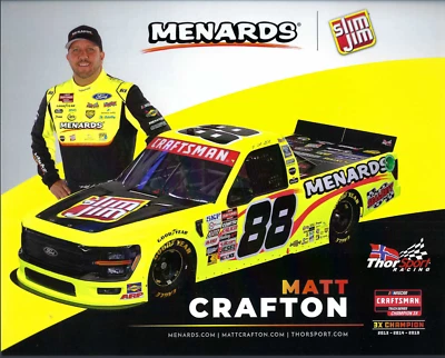 Postal de camión artesanal Nascar 2024 Matt Crafton "Slim Jim" #88 Foto 1 de 2