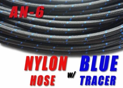 AN 6 -6 5/16" Nylon Braided Stainless Steel Fuel Hose Line 1M E85 friendly New - Image 1 of 4