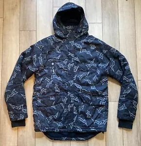 VTG Y2K Element Skateboards Mens Small Coat Ski Snowboard Winter Hidden Hood - Picture 1 of 12