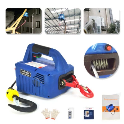 Polipasto eléctrico inalámbrico 110V cabrestante elevador grúa control remoto 500KG/1100LBS Foto 1 de 4