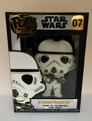 Funko Pop Pin Star Wars Stormtrooper #07 Enamel Disney Store NEW RARE UK C 3P0 - Image 1 of 4