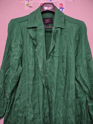 Bata Torrid x Sylvia Mollie Mujer 18/20 Verde Manga Larga Floral Geométrica Rayón Foto 1 de 4