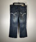 Tough Jeansmith Jeans Mens 40x30 Baggy Denim Dark Wash Embroidered Pockets Y2k
