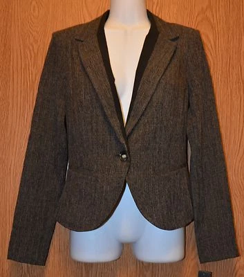 Womens White Black Woven BCX Suit Jacket Blazer Size XS X-Small NWT NEW - Imagem 1 de 2
