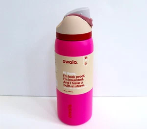Owala FreeSip Can You See Me? Hot Pink Stainless Steel Straw Water Bottle 32oz - Picture 1 of 4